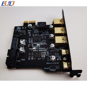 5 port 5Gbps USB <span class=keywords><strong>3</strong></span>.<span class=keywords><strong>2</strong></span> <span class=keywords><strong>3</strong></span> tipe-a soket tipe C + 19PIN ke PCI-E 1X PCIE X1 kartu Riser ekspansi adaptor dengan daya SATA 15PIN - Product Image 5