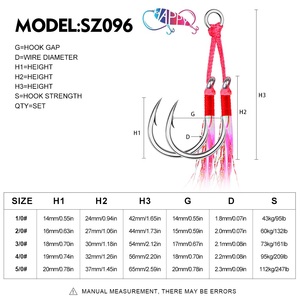 2 cặp/túi Đôi Móc Kim Loại Jig Hỗ Trợ Móc Lụa Đầy Màu Sắc Tươi Sáng Lông Câu Cá Nước mặn Pesca Da Lông Móc - Product Image 5