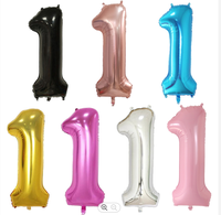 Numérique Rose Or Dégradé Couleur Or Argent Fête D'anniversaire Nouvel An Aluminium Film 40 Pouces Numéro Feuille Ballon