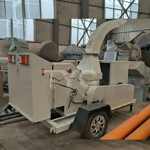 Diesel Mobile Wood Crusher Huge Portable Farm Banana Palm Tree Branch Log Mulcher Wood Chipper Shredder Machine