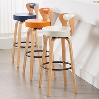 Barhocker Großhandel Drehbarer Hoher Tisch Restaurant-Möbel Luxuriöser Moderner Holz-Küchenhocker Goldener Leder-Barhocker