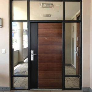 Portes en acier à grain de bois ZS avec isolation thermique et isolation phonique Portes avant et arrière en acier antivol en acier professionnel - Product Image 6