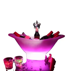 PE Plastic Led Wine Cooler illuminated Ice Bucket fruit bucket with CE ROHS certificate