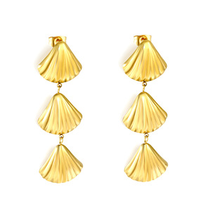Fashion Stud <b>Earrings</b> Zinc Alloy Seashell <b>Tassel</b> Design Party Jewelry - Product Image 5