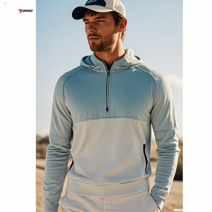 Custom 88% Polyester 12% Spandex 190 Gsm Sporty Golf Q-zip Hoodies Casual Lightweight UPF 50+ Golf <strong>Jumper</strong> Quarter Zip for Sport - Product Image 6