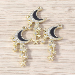 4ชิ้น/แพ็คโบราณศิลปะย้อนยุคสี่ Awn Star ดวงจันทร์โลหะผสมจี้ทำด้วยมือเครื่องประดับยุโรปและอเมริกา - Product Image 2