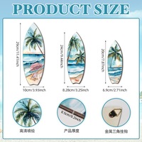 Planches de surf d'été Tentures murales en bois Pédales de plage océanique Décorations murales