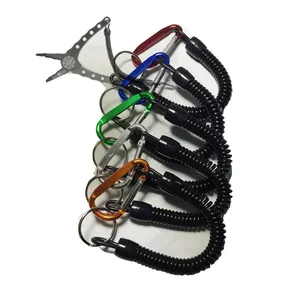 High Quality Steel Wire Coil Tool Lanyard Tether For Security Retractable Steel Cable Coil Lanyard with Safety Buckles
