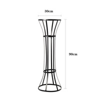Vase à fleurs noir brillant doré, centre de table pour mariage, décoration de table, support à fleurs en métal de 90 cm de haut