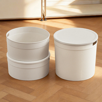 Panier de rangement rond MONR grande capacité en plastique PP empilable pour vêtements sales, idéal pour salle de bain et chambre à coucher