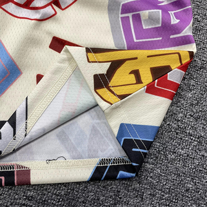 Pantalones cortos deportivos de baloncesto de estilo callejero para hombre y mujer con estampado de sublimación personalizado color macarrón - Product Image 3