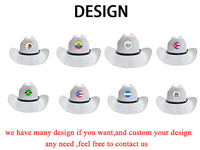 Écusson brodé personnalisable avec logo, patch pour chapeau de cowboy, étiquette tissée, forme carrée ou rectangulaire, drapeau d'Haïti brodé pour chapeau de cowboy