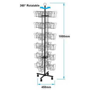 Công suất lớn kim loại 72 túi Spinner Rack hiển thị giáng sinh thiệp chúc mừng sàn đứng - Product Image 6