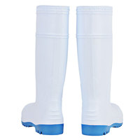 Les abattoirs utilisent des bottes de pluie à semelle bleue bottes de pluie en PVC à tige blanche bottes de pluie étanches à l'eau