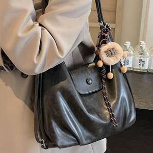 Bolso de Hombro de Cuero PU Suave de Gran Capacidad para Mujer, Bolso de Mano, Bolso Tipo Dumpling, Bolso de Hombro para Mujer - Product Image 2