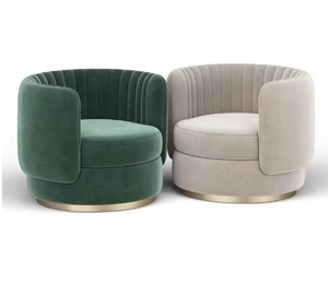 Sillón Giratorio Moderno y Cómodo de Alta Calidad, Base de Metal, Tapicería de Terciopelo, Sillón para Sala de Estar - Product Image 6