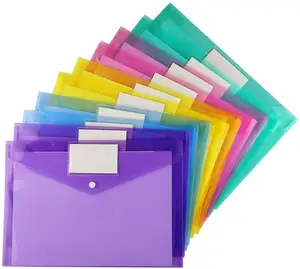 Doreen — enveloppes de fichiers A4, en plastique transparent, enveloppes de documents, avec pochette pour étiquettes