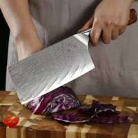 Couteau de Chef Japonais Tc 7 Pouces en Acier Damas 67 Couches pour Usage Domestique, Couteau à Trancher pour Légumes et Viandes, Outils de Découpe