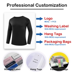 Venta al por mayor de ropa deportiva 140 GSM de alta elasticidad de color sólido de manga larga Camiseta de gimnasio para hombres - Product Image 6