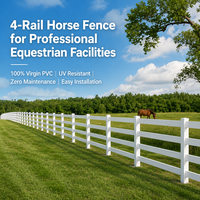 Clôture Commerciale en PVC Blanc de Qualité Professionnelle, Kit de Poteaux et Rails en Vinyle à 4 Rails pour Ferme Équine, Ranch, Bétail et Usage Industriel Robuste