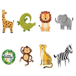 Ballon <span class=keywords><strong>en</strong></span> aluminium <span class=keywords><strong>en</strong></span> forme d'animaux de dessin animé (Lion, Singe, Éléphant, Crocodile) pour la décoration de fête, jouet pour enfants - Product Image 2