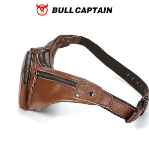 BULLCAPTAIN Genuine <b>Leather</b> <b>Men's</b> Waist <b>Bag</b> Cowhide Chest <b>Bag</b> Sports and Leisure Eye-catching Layer Cowhide Cashier <b>Bag</b> <b>Man</b> <b>Bag</b> - Product Image 5