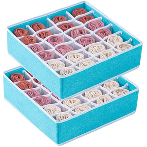 Compartiments de <span class=keywords><strong>rangement</strong></span> en tissu pliable, conteneurs avec 24 noyau, armoire et penderie pliables pour chaussettes, <span class=keywords><strong>sous</strong></span>-vêtements et cravates - Product Image 3