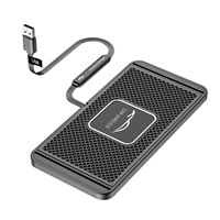 Chargeur sans fil pour voiture modifié avec compartiment de rangement à charge rapide et tapis antidérapant compatible
