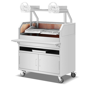 Parrilla Móvil de Carbón para Exteriores e Interiores, de Acero Inoxidable, Estilo Brasero Argentino Santa María, con Doble Elevación - Product Image 3