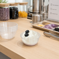 Gobelets jetables en plastique PET pour desserts, bols ronds pour glaces, yaourts, poudings, thés au lait, emballages pour boules de taro