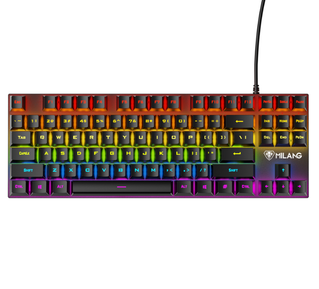 Mi Lang MK809 Real Mechanical Keyboard 87-Key Green Axis USB RGB Backlit Gaming Desktop Keyboard for