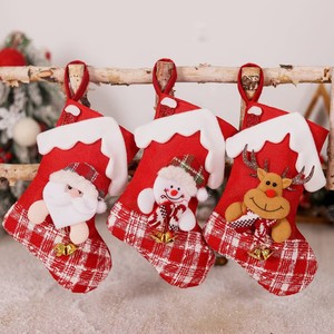 Nouvelles <span class=keywords><strong>chaussettes</strong></span> de Noël en forme de maison, motif Père Noël, bonhomme de neige, renne, sac cadeau, chaussette de Noël - Product Image 1
