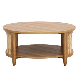 Mesa de té redonda de ratán creativa y elegante, estilo japonés, mesa de centro pequeña para el suelo, decoración versátil para el salón - Product Image 5
