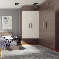 Meuble de chambre à coucher au design moderne, armoire en bois, avec porte en verre, placard