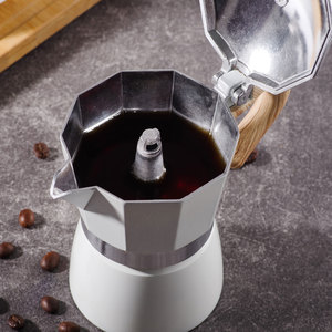 <span class=keywords><strong>Cafetera</strong></span> Moka de Acero Inoxidable 304 y Aluminio 430 con Mango de Madera, Apta para Estufa de Inducción, <span class=keywords><strong>Cafetera</strong></span> <span class=keywords><strong>Italiana</strong></span> para Espresso - Product Image 3