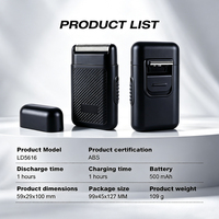 Rasoir Électrique Sans Fil Populaire pour Hommes, Rechargeable Type-C, Charge Rapide, 500 mAh, Autonomie de 60 Minutes, Format de Poche, Rasoir à Grille