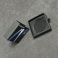 Boîte en papier rigide noire personnalisée avec gaufrage de logo, design luxueux recyclable, emballage de produits électroniques, laminage mat, doublure en éponge