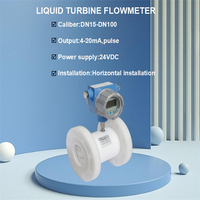 Medidor de flujo de turbina de PTFE de alta precisión Sensor de flujo hidráulico diésel de agua de acero inoxidable con pantalla LCD OEM personalizable