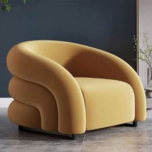 Nuevo diseño moderno tela de terciopelo Asiento único perezoso salón sofá acento silla sala de estar sillón Silla de ocio alto estándar 1 Uds - Product Image 2