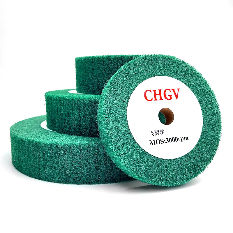 Green grinding tool metal stainless steel polishing non-woven fabric flap wheel for grinding