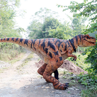 Costume de dinosaure réaliste personnalisé, costume de mascotte T-Rex avec jambes apparentes, interactif pour parc d'aventure, adulte
