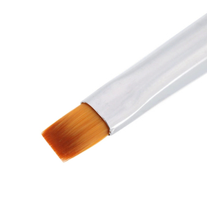 Pinceau plat classique en nylon avec manche en acrylique, virole sertie, pour nail art, stylo de peinture gel diamant pour manucure en salon - Product Image 3