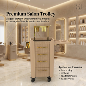 Premium Salon Trolley Rolling Storage Cart Hairdresser Beauty Spa Nail Makeup Trolley With Drawers - Product Image 1