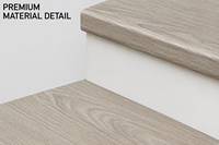 Marche d'escalier en MDF intégrée moderne et innovante avec nez de marche profilé pour la décoration résidentielle, hôtelière, d'appartements et de gymnases