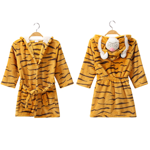 MICHLEY animales 0-7 años TIGRE de franela patrón camisón - Product Image 1