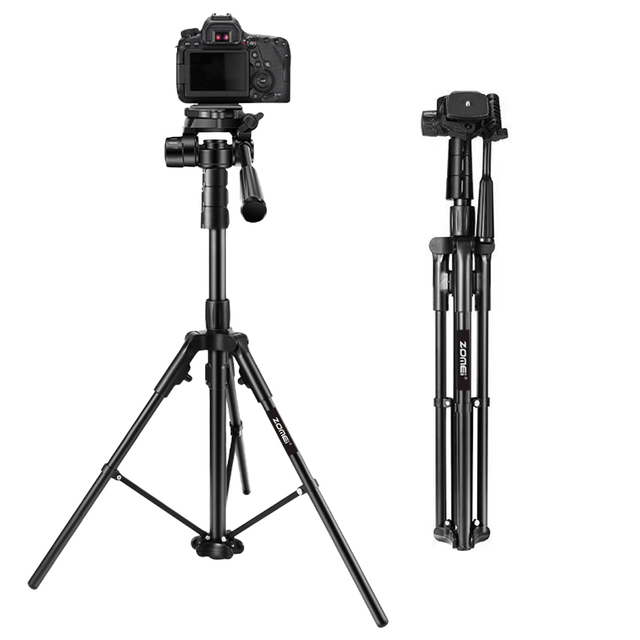Zomei Mini Portable Aluminum+ABS Adjustable Light Stand Ball Head 1900mm Extended Length Waterproof Shockproof Ring Light Tripod