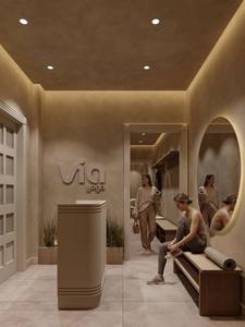 Diseño Interior de Lujo para Estudio de Pilates y Yoga, Muebles Personalizados para Centro de Bienestar, Microcemento Crema Ecológico, Solución Llave en Mano para Spa y Fitness - Product Image 1