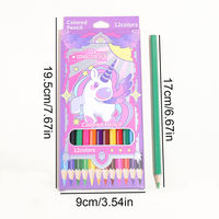 Lot de 12 crayons de couleur hexagonaux Kawaii en bois de peuplier, certifiés EN71, 17,5 cm – Vente chaude pour l'art scolaire des enfants