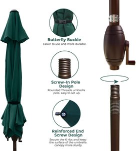 Sombrilla de Jardín Moderna, Impermeable, Verde, para Exteriores, Estilo Balinés - Product Image 2