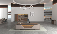 Bureau de direction avec un design minimaliste moderne et un rangement fonctionnel pour les espaces de travail professionnels